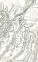 Shown here is a map  of the Chickamauga and Chattanooga campaigns during the American (US) Civil