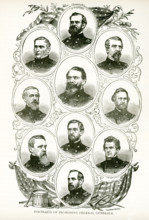 Shown here are portraits of Prominent Federal Generals during the US Civil War. They are, from top