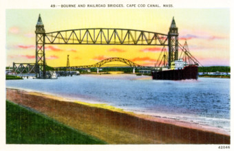 Bourne and railroad bridges, Cape Cod Canal, Massachusetts.