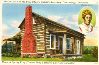 Indian Cabin on the Elise Chapin Wildlife Sanctuary, Chattanooga, Tennessee - Home of Spring Frog