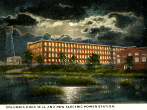 Columbia South Carolina 1918 - Columbua duck Mill and new electric Power station.