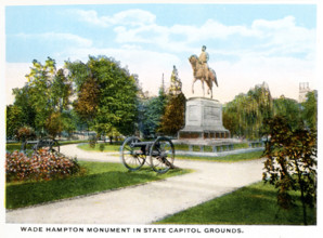 Columbia South Carolina 1918: Wade Hampton Monument in State Capitol Grounds.