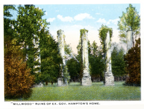 Columbia South Carolina 1918: Millwood ruins of Ex Gov Hampton's Home.