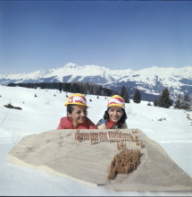 Holiday resort Obersaxen, 1973.