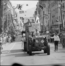 Procession at the 17th festival of the Jura in Delemont, 1964.