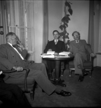 German politicians informing about situation in Germany, 1948.