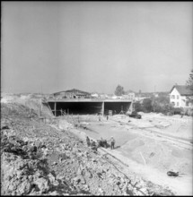 Extension of the airport Geneva-Cointrin, 500m tunnel 1959.