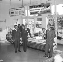 Car rental service: agencys at Airport Zurich-Kloten 1961.