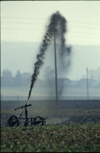 Sludge sprayer on a meadow, 1980.