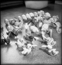 After World War 2: Making of soft toys, Zurich 1945.