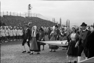 Olympic games in Grenoble 1968: Opening ceremony.