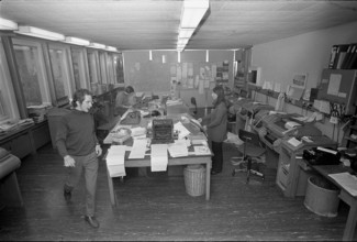 UPI office, editorial staff in Zurich, 1971.