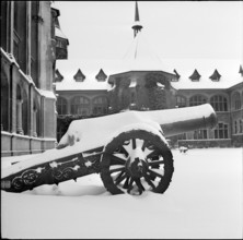 Snow Covered Cannon at the Landesmuseum, Zurich, 1941.