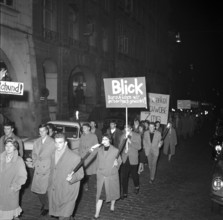 Protest against new tabloid Blick; 1959.