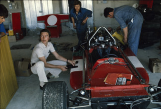 Jo Siffert and mechanic Oberson, Fribourg 1971.