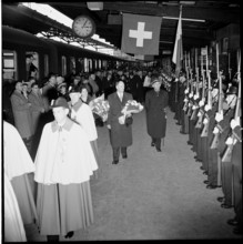 Reception of member of Federal Council Paul Chaudet, Lausanne 1954.