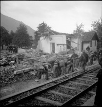 Rubble of firework factory on Railway, Oberarth 1948.