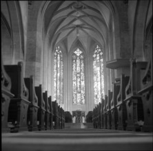 Stainde glass of Robert Schar, city church Burgdorf, 1954.