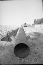 Cernier, Pipeline for refinery Cressier under construction, 1966.
