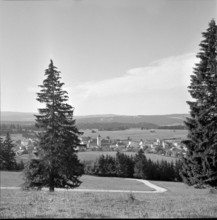 View on the Freiberge with Saignelegier, 1958.