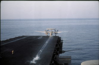 US-Aircraft Carrier John F. Kennedy in the Mediterranean.