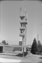 Tower of the new catholic church Beinwil am See 1964.