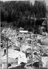 After World War 2: destroyed village Lanslebourg, 1945.