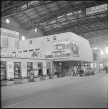 Cinema inside the station concourse Zurich Main Train Station 1958.