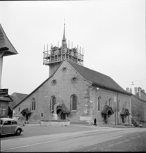 Church in renovation, Avenche 1954.