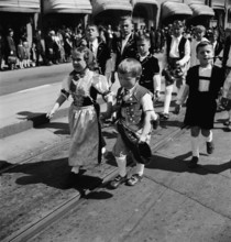 Children at the Sechselaeuten in Zurich, 1940.
