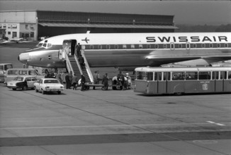 Luggage control, Airport Kloten 1970.