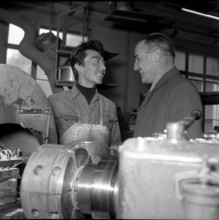 Tibetan worker in pan factory, Rikon 1967.