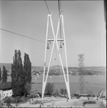 Cableway across Lake Zurich around 1959.