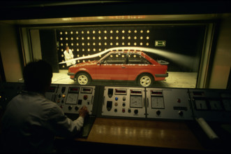 Wind tunnel; Production of Ford Escort at Ford Europe 1981.
