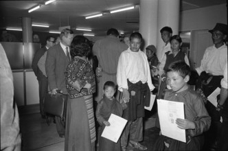 Arrival of the first Tibetan refugees in Switzerland, Kloten 1961.