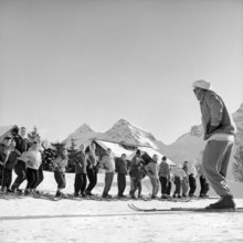 Children ski school in Arosa 1957.