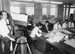 Life broadcast of a Blick editorial conference, 1968.