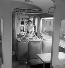 Interior of a passenger train.
