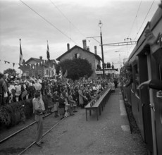 Celebrations of the electrification of the line Palezieux - Payerne in 1946.