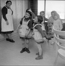 Tibetan girls dancing, Waldstatt 1962.
