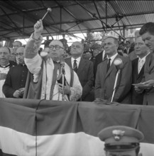 Enrico Mattei, official start of building of the central european pipeline; 1961.