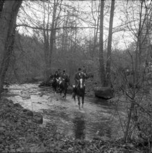 Fox hunting; foxhunting, Switzerland 1959.