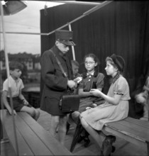 School theatre in support of the Swiss donation, 1945.