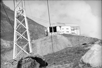 Ropeway in the Valais alps, 1967.