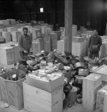 Warehouse of the Swiss donation organization, 1945.