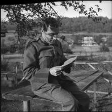 Soldier Reading a Letter, Military Postal Service, 1939.