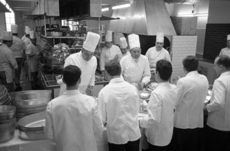 Gstaad; Ernesto Schlegel, chef in the Palace Hotel; 1967.
