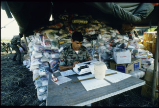 Relief Action after Volcanic Eruption in Colombia 1985.