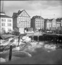 Reconstruction of the Limmatquai, 1950.