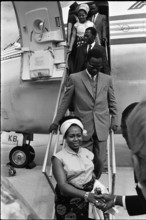 General Mobutu: arrival at the Geneva airport, 1968.